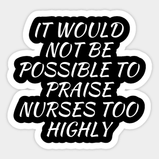 It would not be possible to praise nurses too highly Sticker